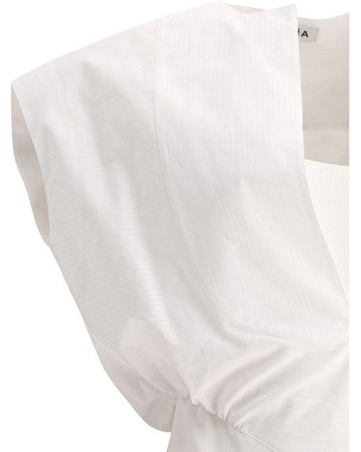 Alaïa White V-Neck Sleeveless Bodysuit