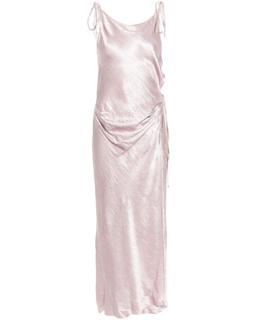 Acne Pink Satin Bias-cut Dress