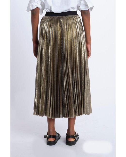 Weekend by Maxmara Metallic High Waist Pleated Skirt