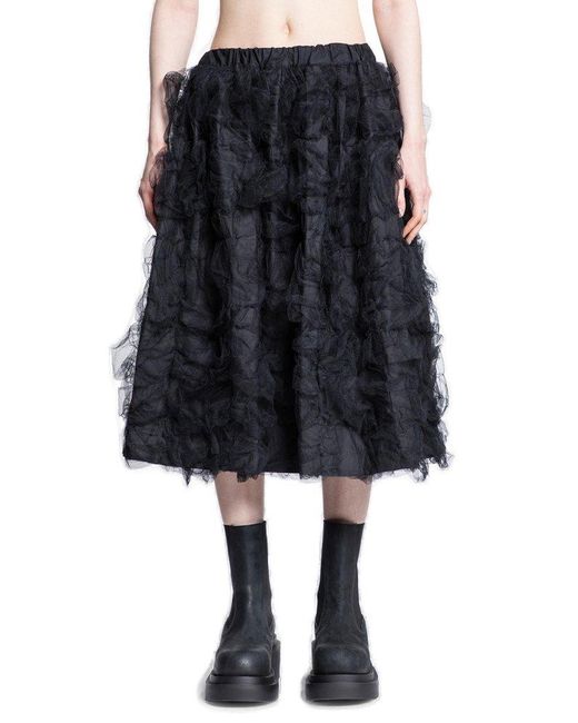 Comme des Garçons Black Lace-detailed Midi Skirt
