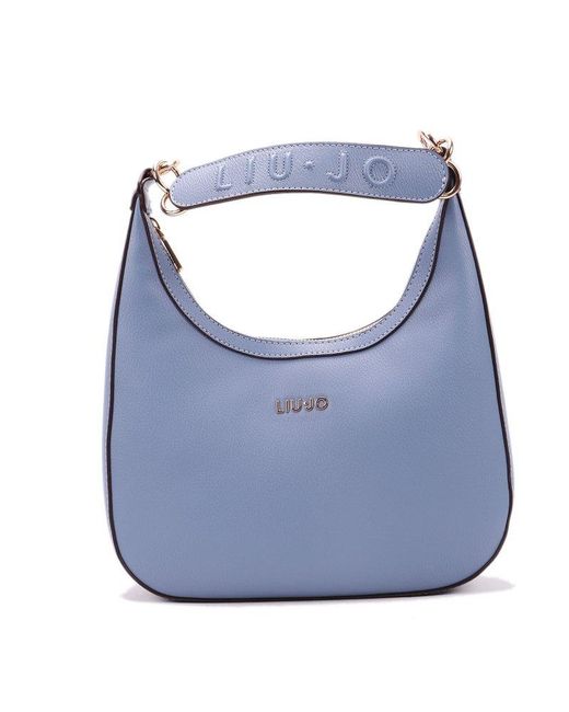 Liu Jo Blue Logo-lettering Zipped Shoulder Bag