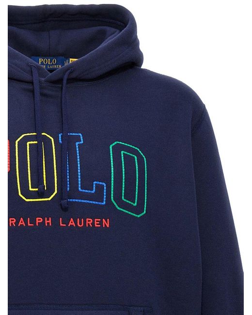 Polo Ralph Lauren Blue Logo Hoodie Sweatshirt for men
