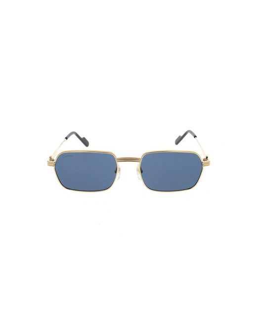 Cartier Blue Rectangle Frame Sunglasses