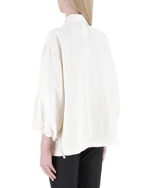 Max Mara White Oversized Long-sleeved Shirt
