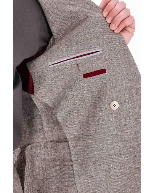 Brunello Cucinelli Gray Diagonal Deconstructed Suits for men