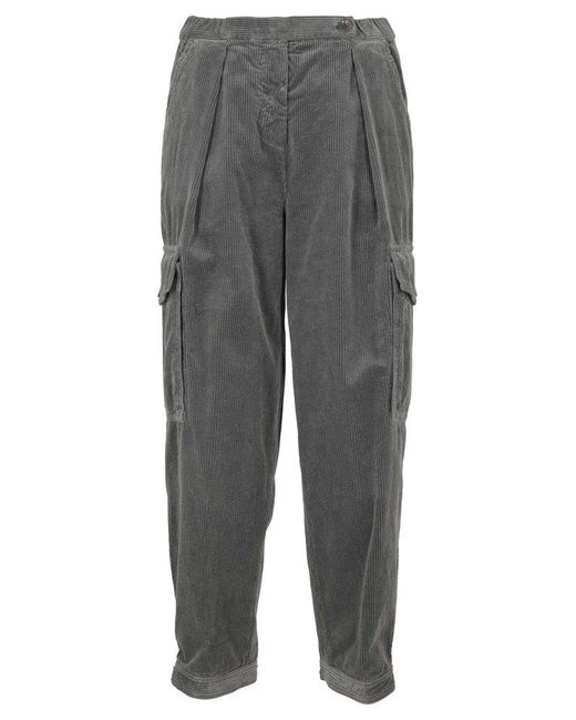 Aspesi Gray Tapered-leg Cropped Cargo Trousers