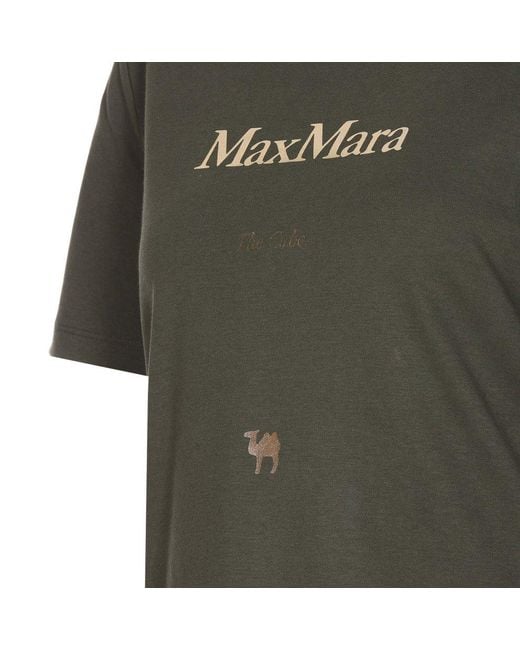 Max Mara Green Quieto Short-sleeved Logo T-shirt