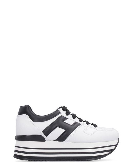 hogan white platform trainers