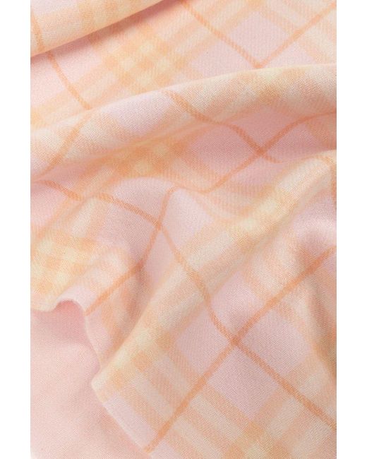 Burberry Pink Reversible Cashmere Scarf,