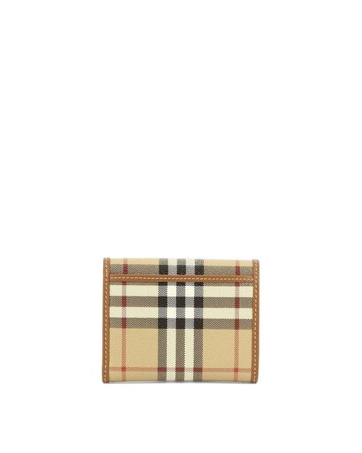 Burberry Metallic Leather And Check Wallet