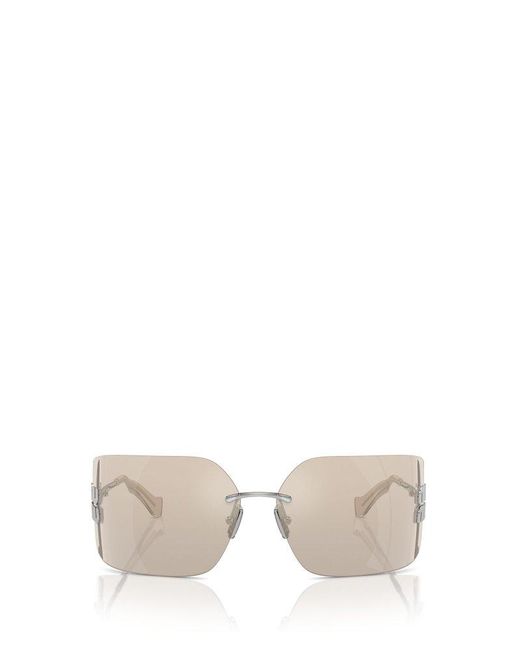 Miu Miu White Wraparound Sunglasses