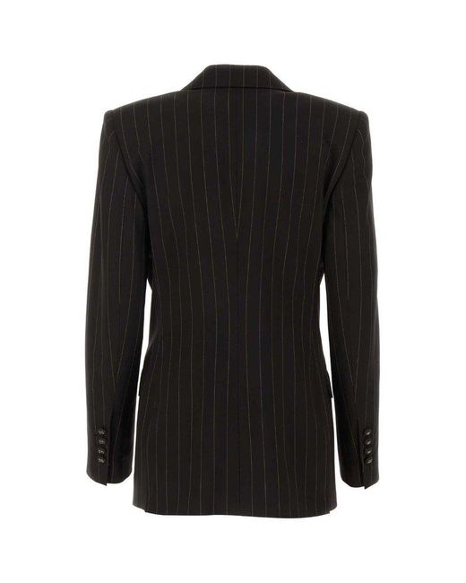 Dolce & Gabbana Black Single-Breasted Striped Tailored Blazer