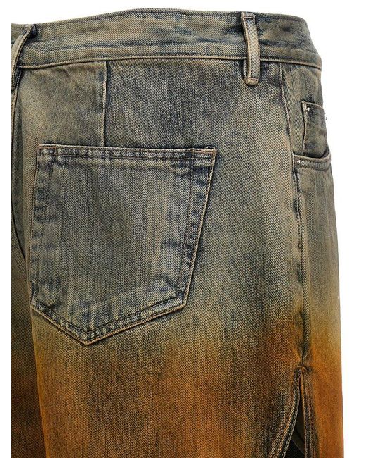 Rick Owens Multicolor Destroyed Denim Bermuda Shorts for men