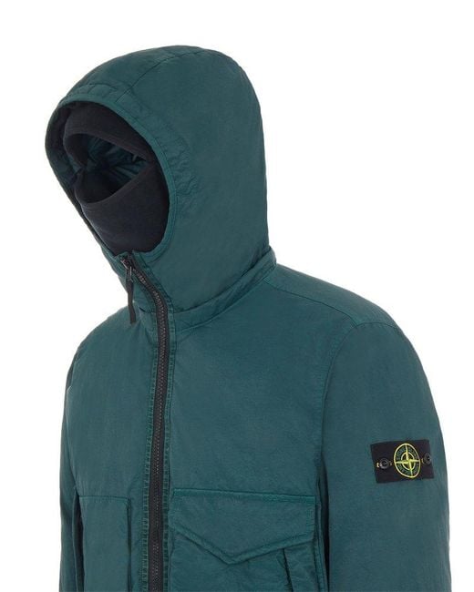 Stone Island Green Compass Patch Zip-up Padded Jacket for men