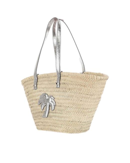 Palm Angels Natural Palm Patch Tote Bag