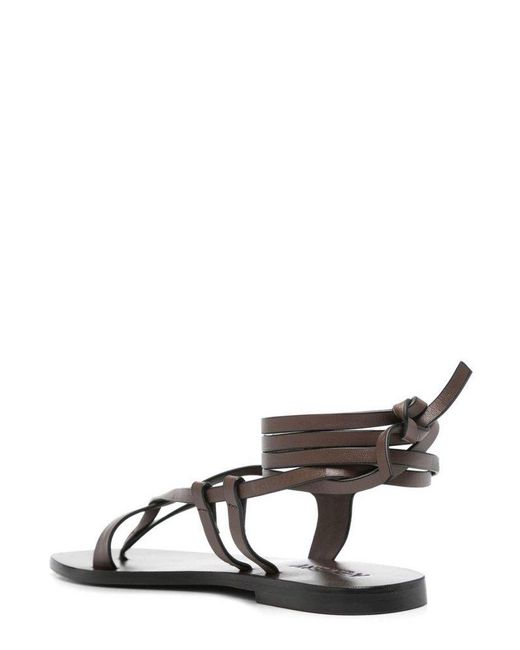A.Emery Black Tie-Up Square Toe Sandals