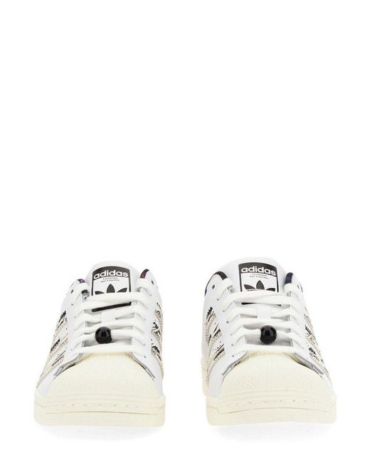 Adidas Originals White Superstar Lace-up Sneaker