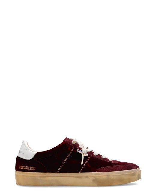Golden Goose Deluxe Brand Brown Soul-star Distressed Suede And Leather-trimmed Velvet Sneakers