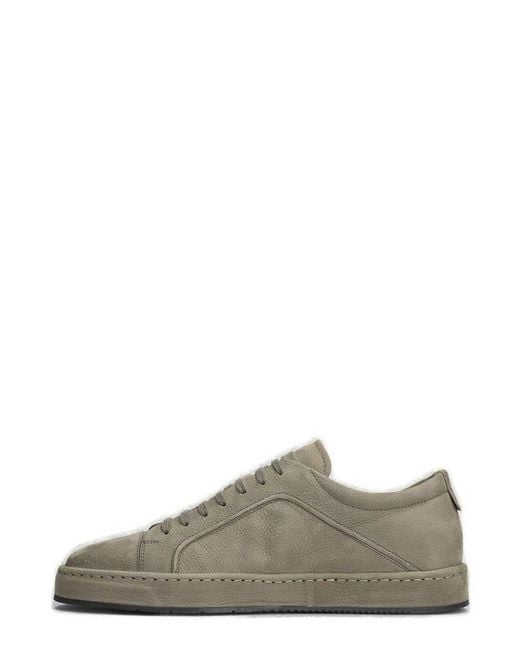 Giorgio Armani Brown Panelled Lace-Up Sneakers for men