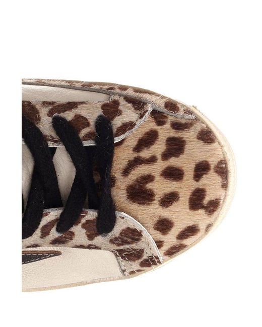 Golden Goose Deluxe Brand Brown Leopard Printed Low-top Sneakers