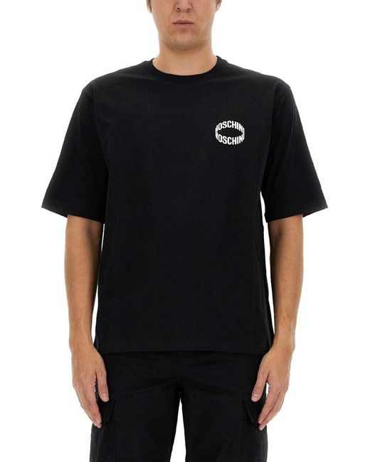 Moschino Black T-Shirt With Logo for men