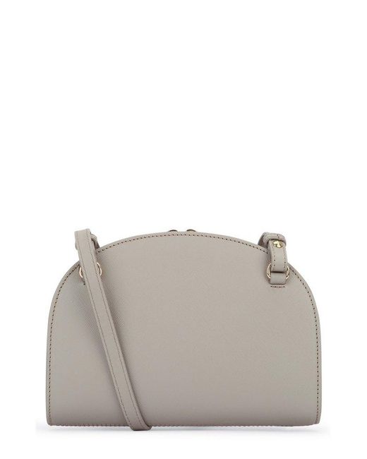 A.P.C. Gray Logo Printed Shoulder Bag