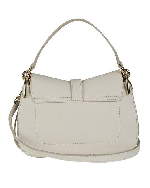 Furla White Flow Mini Top Handle Bag