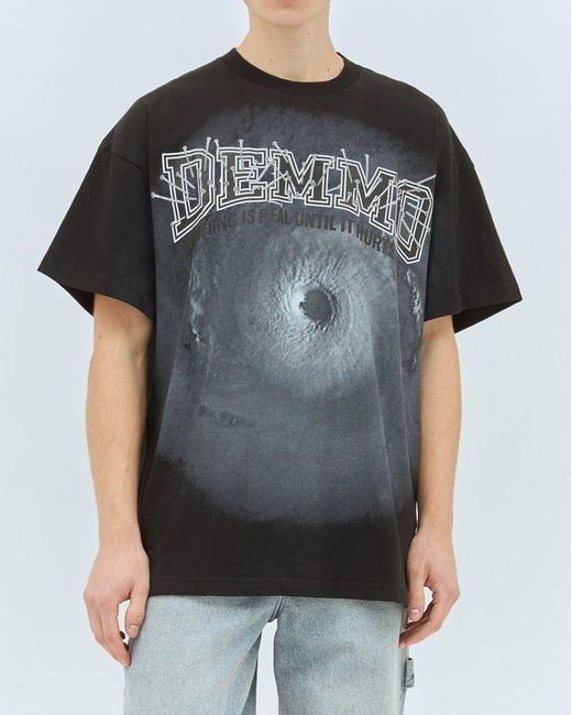 DEMMO Gray Hurricane Graphic T-Shirt for men
