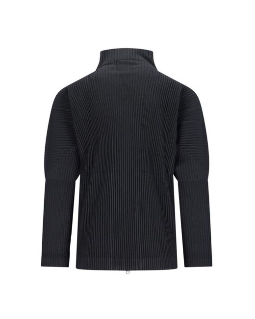 Homme Plissé Issey Miyake Blue Pleated Zipped Jacket for men