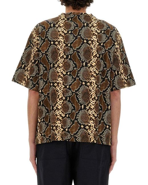 Jil Sander Black T-Shirt With Animal Pattern for men