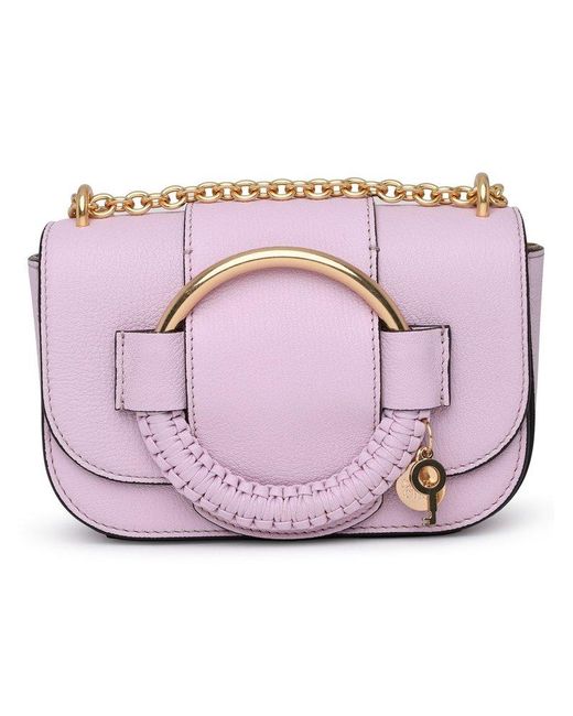 See By Chloé Leather Hana Chain Shoulder Bag in Pink | Lyst