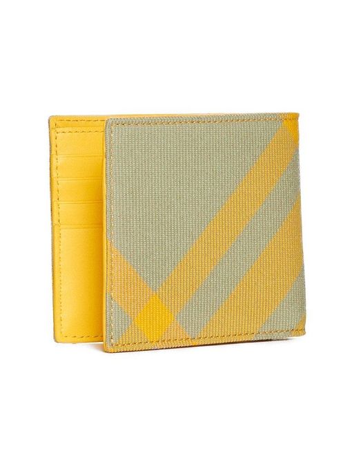 Burberry Yellow Checked Wallet for men
