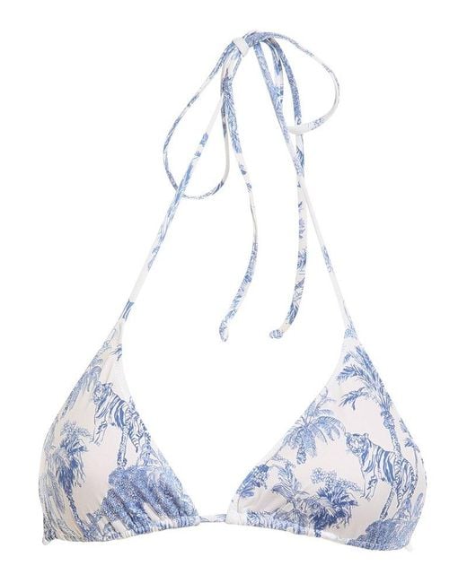 Mc2 Saint Barth Graphic Printed Halterneck Bikini Top in Blue | Lyst
