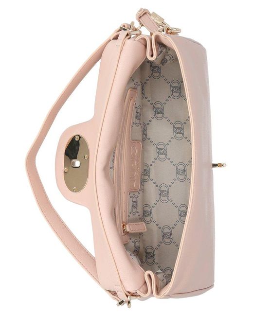 Liu Jo Pink Lock Charm Medium Shoulder Bag