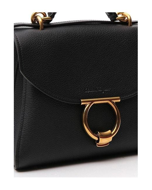 Ferragamo Women's Porta Carte Gancini Black