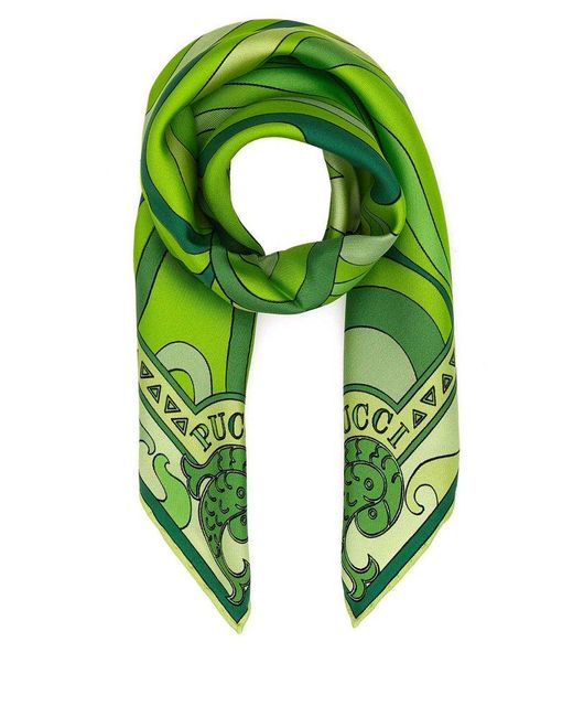 Emilio Pucci Green Scarves And Foulards