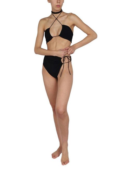 Magda Butrym Black Criss Cross Bikini Top
