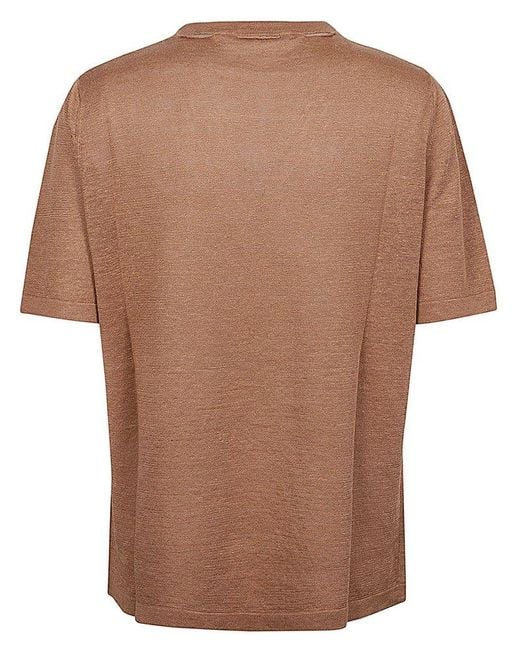 Kangra Brown Short Sleeved V-neck T-shirt