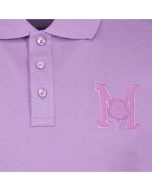 Moncler Purple Monogram Embroidered Polo Shirt for men