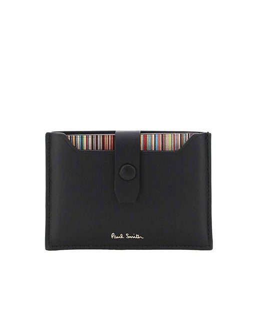 Paul Smith Leather Signature Stripe Logo Printed Cardholder in White for  Men | Lyst