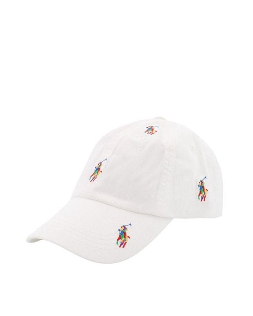 Polo Ralph Lauren White Polo Pony Embroidered Baseball Cap for men