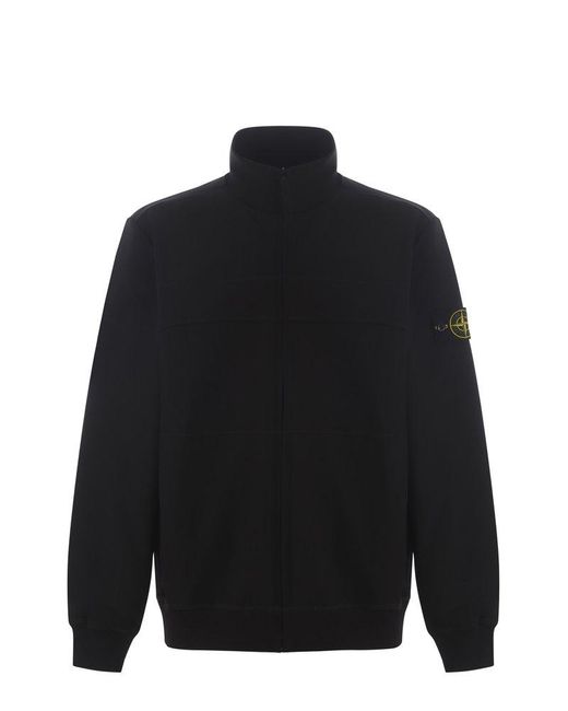 Stone Island Black Zip-up Sweatshirt for men