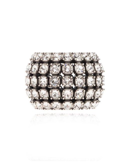 Balenciaga Black 'glam' Crystal-embellished Ring,
