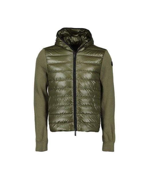 Moncler Green Zip-up Padded Hoodie for men