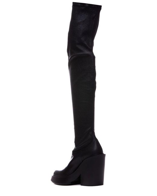 Vic Matié Black Pointed Toe High Block Heel Boots