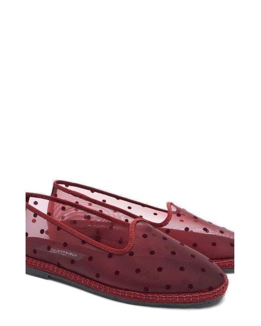 Scarosso Red Valentina Almond Toe Mesh Slippers