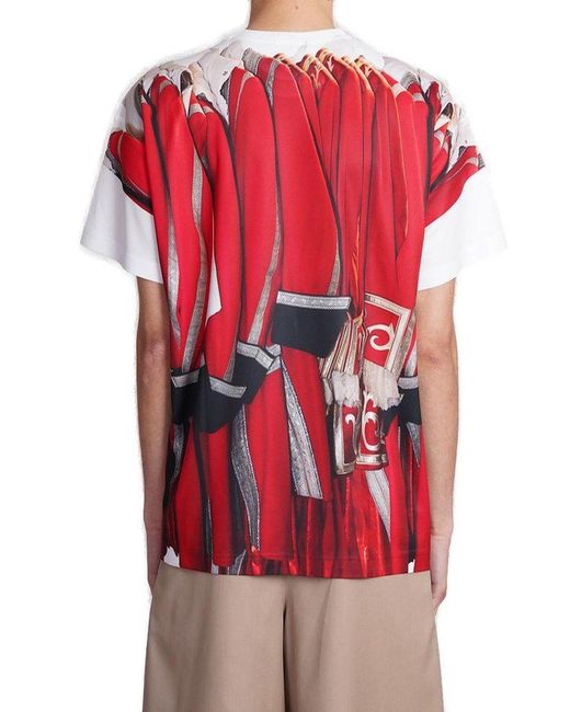 Comme des Garçons Red Graphic-printed Crewneck T-shirt for men