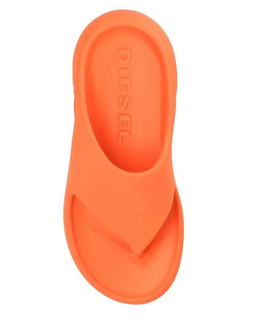 DIESEL Orange Sa-maui X Slip-on Slides for men