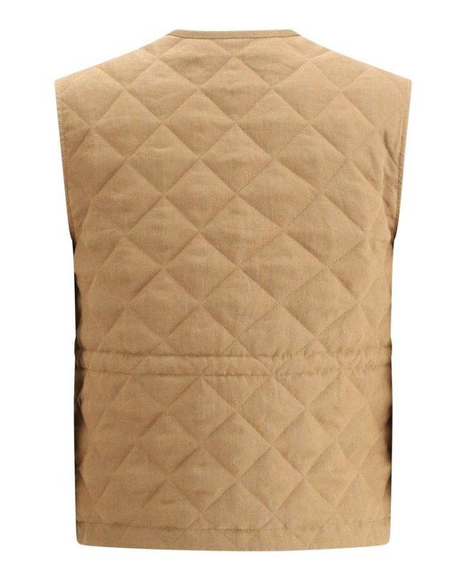Moncler Natural Vigny Diamond-Quilted Padded Gilet