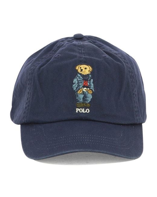 Polo Ralph Lauren Blue Bear Embroidered Round-crown Baseball Cap for men